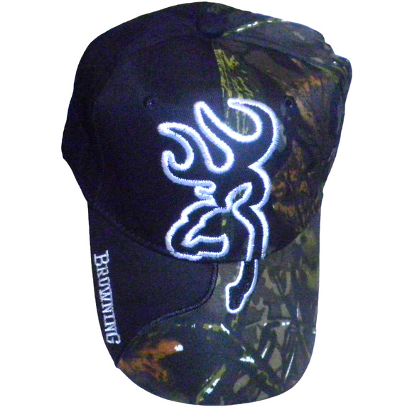 Embroidered Browning Fishing Baseball Cap, Camo/Greens, Strapback, Trucker Hat - Picture 1 of 5